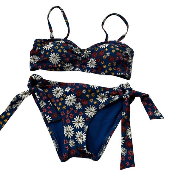 Adore Me Blue Multicolor Floral  Swimsuit Size Bottom XS Top Small NWOT | 54-8 - Picture 3 of 7